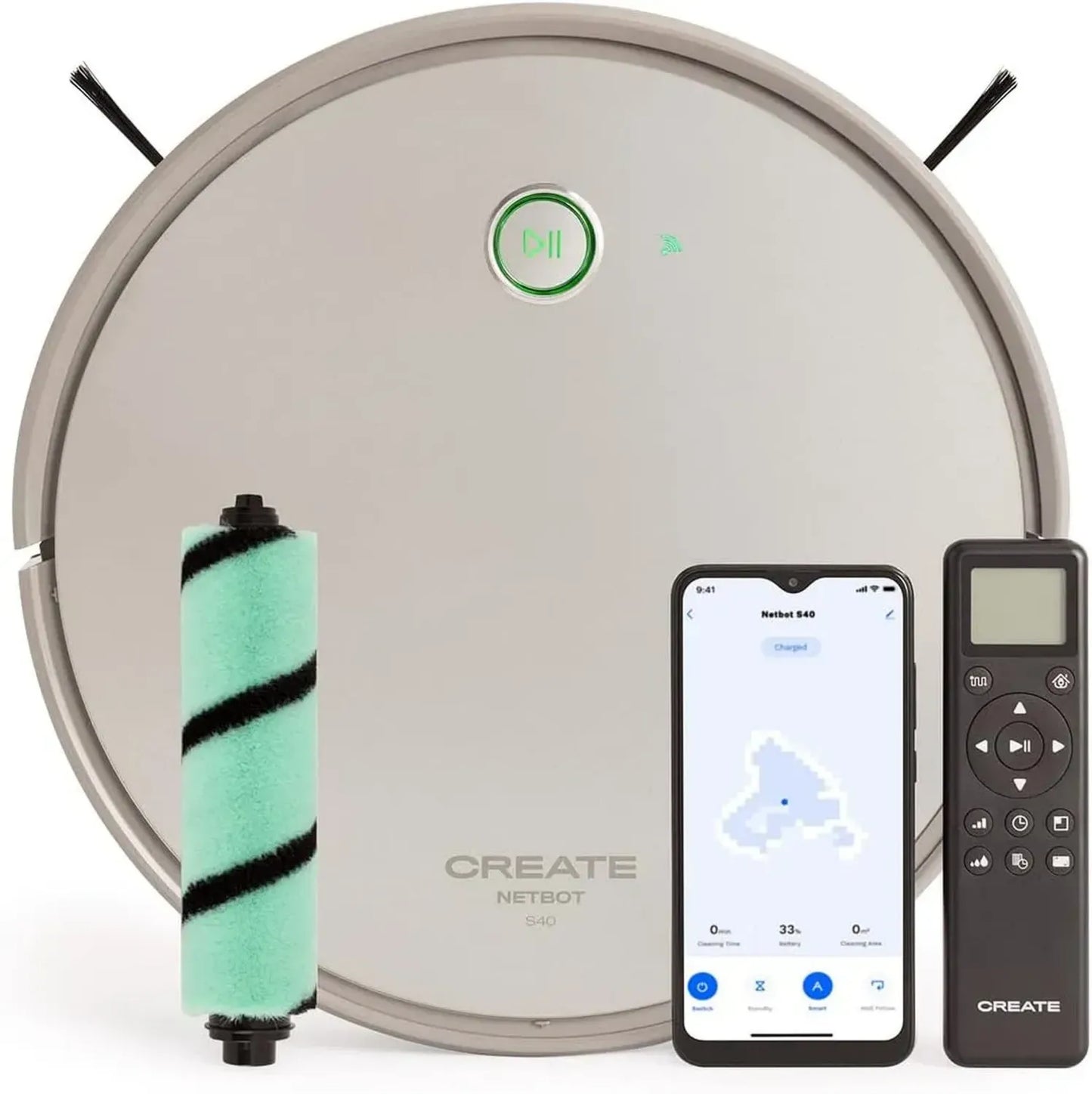 Robot Aspirateur Intelligent Netbot S40 - Nettoyage Puissant 4000Pa, Compatible Alexa, WiFi, Batterie 220 min, Brosses Supplémentaires
