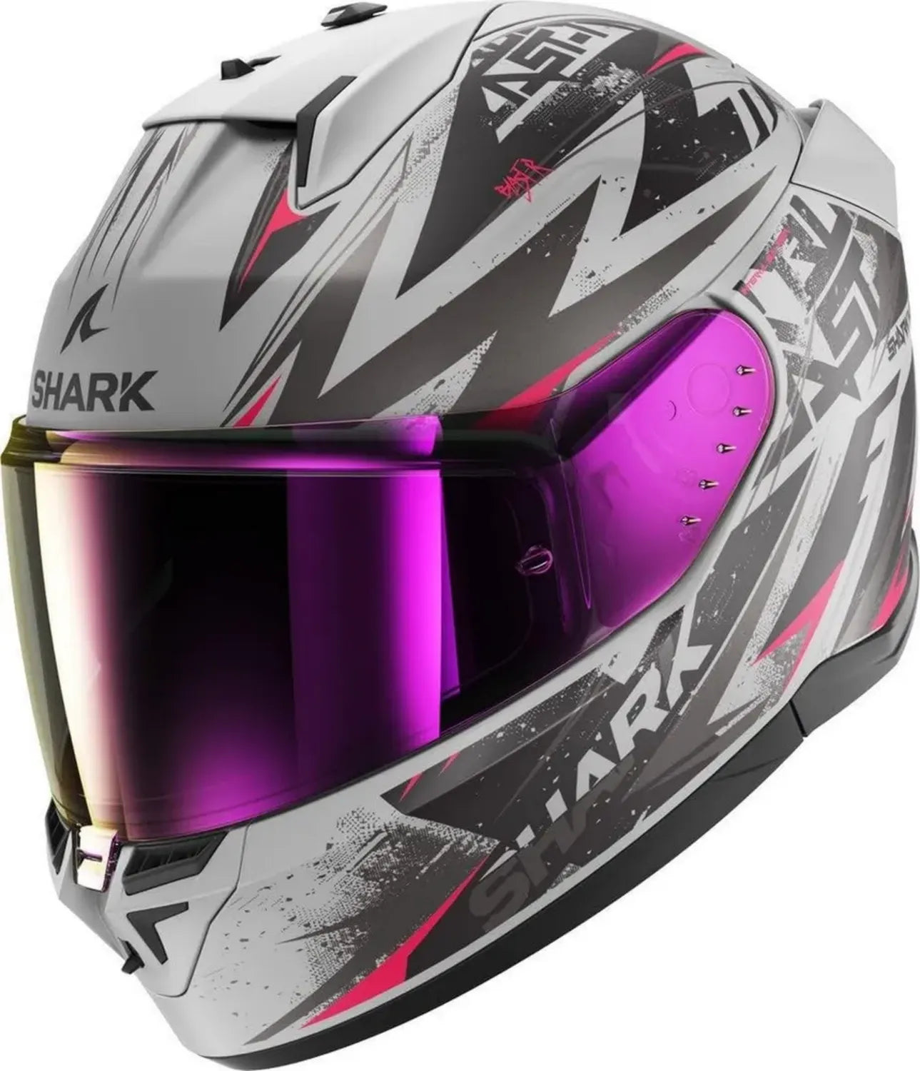 Casque de Moto Intégral SHARK D-SKWAL 3 Blast-R Gris Mat Violet