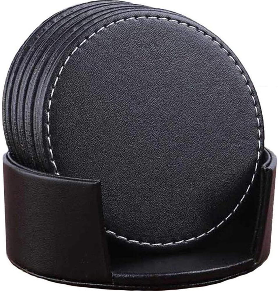 Dessous de verre — antidérapant, Lot de 6, noir