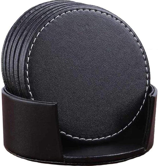 Dessous de verre — antidérapant, Lot de 6, noir