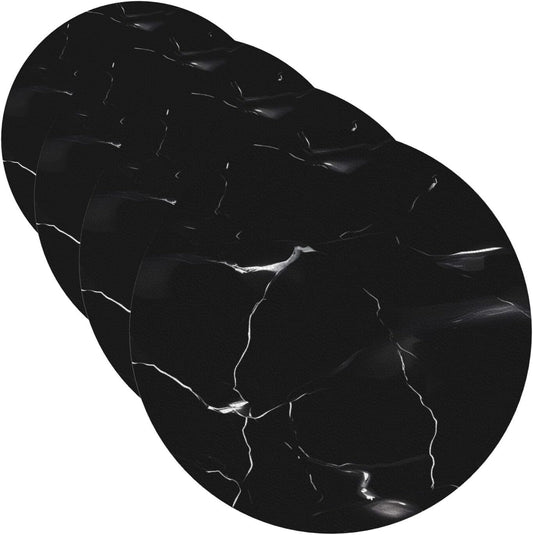 Dessous de verre — Lot de 4, 10, 2 cm, noir